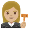 Woman Judge: Medium-Light Skin Tone Emoji 👩🏼‍⚖️ image - Google Noto Color style