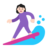 Woman Surfing: Light Skin Tone