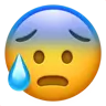 Anxious Face With Sweat Emoji 😰 image - Apple style