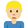 Man Frowning: Medium-Light Skin Tone Emoji 🙍🏼‍♂️ image - Twitter / X (Twemoji) style