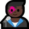 Man Singer: Dark Skin Tone Emoji 👨🏿‍🎤 image - Microsoft Windows 10 Segoe UI Emoji style