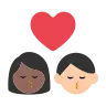 Kiss: Woman, Man, Medium-Dark Skin Tone, Light Skin Tone Emoji 👩🏾‍❤️‍💋‍👨🏻 image - Tossface style