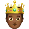 Prince: Medium-Dark Skin Tone Emoji 🤴🏾 image - Apple style