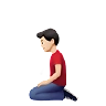 Man Kneeling: Light Skin Tone Emoji 🧎🏻‍♂️ image - Apple style