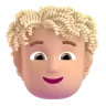 Person: Medium-Light Skin Tone, Curly Hair Emoji 🧑🏼‍🦱 image - Microsoft 3D Fluent style