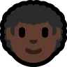 Man: Dark Skin Tone, Curly Hair Emoji 👨🏿‍🦱 image - Microsoft Windows 10 Segoe UI Emoji style