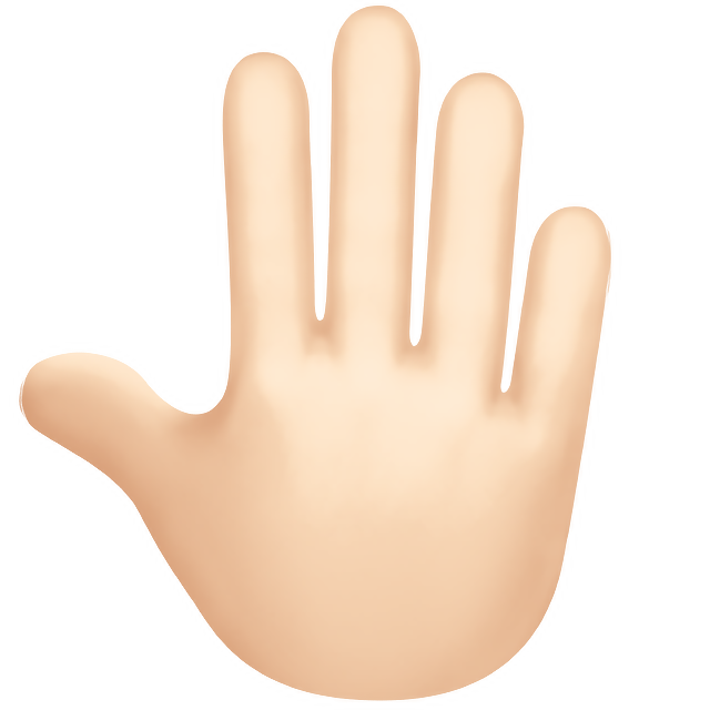 Raised Back Of Hand: Light Skin Tone