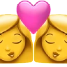 Kiss: Woman, Woman Emoji 👩‍❤️‍💋‍👩 image - Apple style