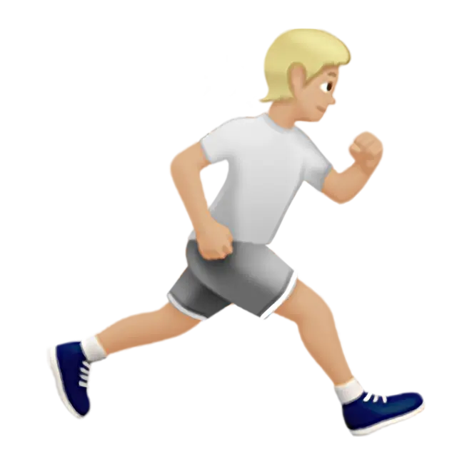 Person Running Facing Right: Medium-Light Skin Tone