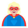 Woman Superhero: Medium-Light Skin Tone Emoji 🦸🏼‍♀️ image - Microsoft Classic 2D style