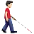 Man With White Cane Facing Right: Light Skin Tone