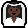 Person With Veil: Dark Skin Tone Emoji 👰🏿 image - Microsoft Windows 10 Segoe UI Emoji style
