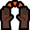 Raising Hands: Dark Skin Tone Emoji 🙌🏿 image - Microsoft Windows 10 Segoe UI Emoji style