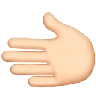 Leftwards Hand: Light Skin Tone Emoji 🫲🏻 image - Apple style