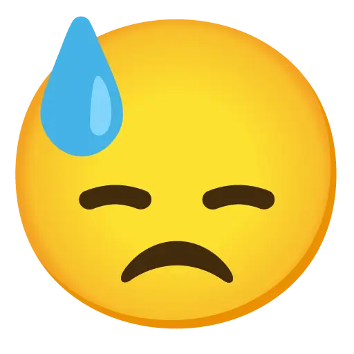 Downcast Face With Sweat