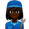 Woman Mechanic: Dark Skin Tone Emoji 👩🏿‍🔧 image - Emojidex style