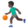 Man Bouncing Ball: Dark Skin Tone Emoji ⛹🏿‍♂️ image - Google Noto Color style