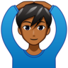 Man Gesturing Ok: Medium-Dark Skin Tone Emoji 🙆🏾‍♂️ image - Emojidex style