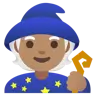 Mage: Medium Skin Tone Emoji 🧙🏽 image - Google Noto Color style