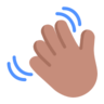 Waving Hand: Medium Skin Tone Emoji 👋🏽 image - Microsoft Classic 2D style