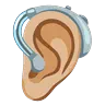 Ear With Hearing Aid: Medium-Light Skin Tone Emoji 🦻🏼 image - Google Noto Color Animated style