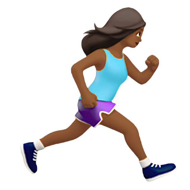 Woman Running Facing Right: Medium-Dark Skin Tone