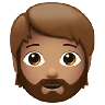 Person: Medium Skin Tone, Beard Emoji 🧔🏽 image - Apple style