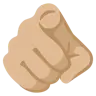Index Pointing At The Viewer: Medium-Light Skin Tone Emoji 🫵🏼 image - Google Noto Color style