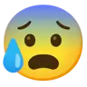 Anxious Face With Sweat Emoji 😰 image - Google Noto Color style