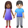 Woman And Man Holding Hands: Medium-Dark Skin Tone, Light Skin Tone Emoji 👩🏾‍🤝‍👨🏻 image - Samsung style
