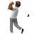 Person Golfing: Medium-Dark Skin Tone