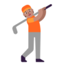 Person Golfing: Medium Skin Tone Emoji 🏌🏽 image - Microsoft Classic 2D style