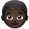Boy: Dark Skin Tone Emoji 👦🏿 image - Apple style