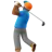 Man Golfing: Medium-Dark Skin Tone