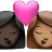Kiss: Woman, Woman, Dark Skin Tone, Medium Skin Tone