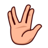 Vulcan Salute: Medium-Light Skin Tone Emoji 🖖🏼 image - Emojidex style