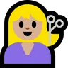 Person Getting Haircut: Medium-Light Skin Tone Emoji 💇🏼 image - Microsoft Windows 10 Segoe UI Emoji style