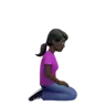 Woman Kneeling Facing Right: Dark Skin Tone Emoji 🧎🏿‍♀️‍➡️ image - Apple style