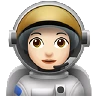 Woman Astronaut: Light Skin Tone Emoji 👩🏻‍🚀 image - Apple style