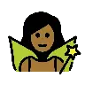Woman Fairy: Medium-Dark Skin Tone Emoji 🧚🏾‍♀️ image - OpenMoji style
