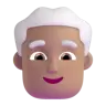 Man: Medium Skin Tone, White Hair Emoji 👨🏽‍🦳 image - Microsoft 3D Fluent style