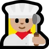 Woman Cook: Medium-Light Skin Tone Emoji 👩🏼‍🍳 image - Microsoft Windows 10 Segoe UI Emoji style