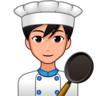 Man Cook: Medium-Light Skin Tone Emoji 👨🏼‍🍳 image - Emojidex style