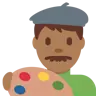 Man Artist: Medium-Dark Skin Tone Emoji 👨🏾‍🎨 image - Twitter / X (Twemoji) style