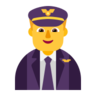 Man Pilot Emoji 👨‍✈️ image - Microsoft Classic 2D style