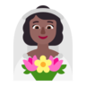 Woman With Veil: Medium-Dark Skin Tone Emoji 👰🏾‍♀️ image - Microsoft Classic 2D style