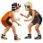 People Wrestling: Light Skin Tone, Medium-Light Skin Tone