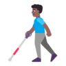 Man With White Cane: Medium-Dark Skin Tone Emoji 👨🏾‍🦯 image - Microsoft Classic 2D style