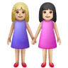 Women Holding Hands: Light Skin Tone, Medium-Light Skin Tone Emoji 👩🏻‍🤝‍👩🏼 image - Samsung style