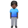 Man Standing: Dark Skin Tone Emoji 🧍🏿‍♂️ image - Samsung style